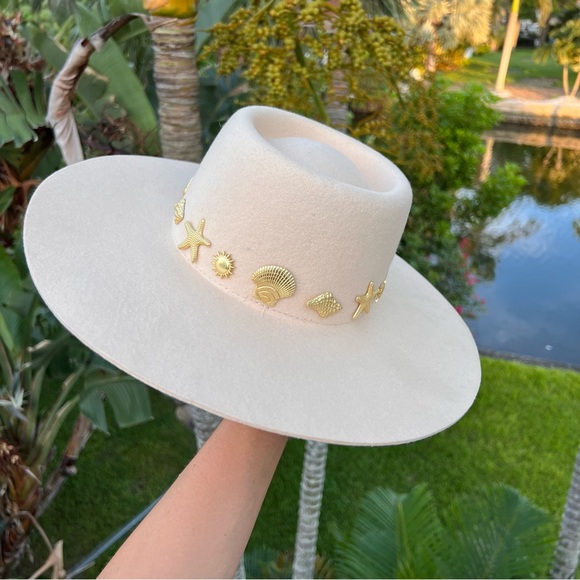 Lack Of Color Cream Hat with Gold Accents - Picture 2 of 6